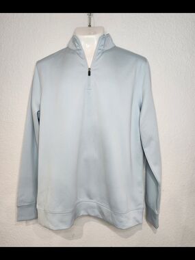 Hickey Freeman Light Blue Zip-Up Pullover Sweater